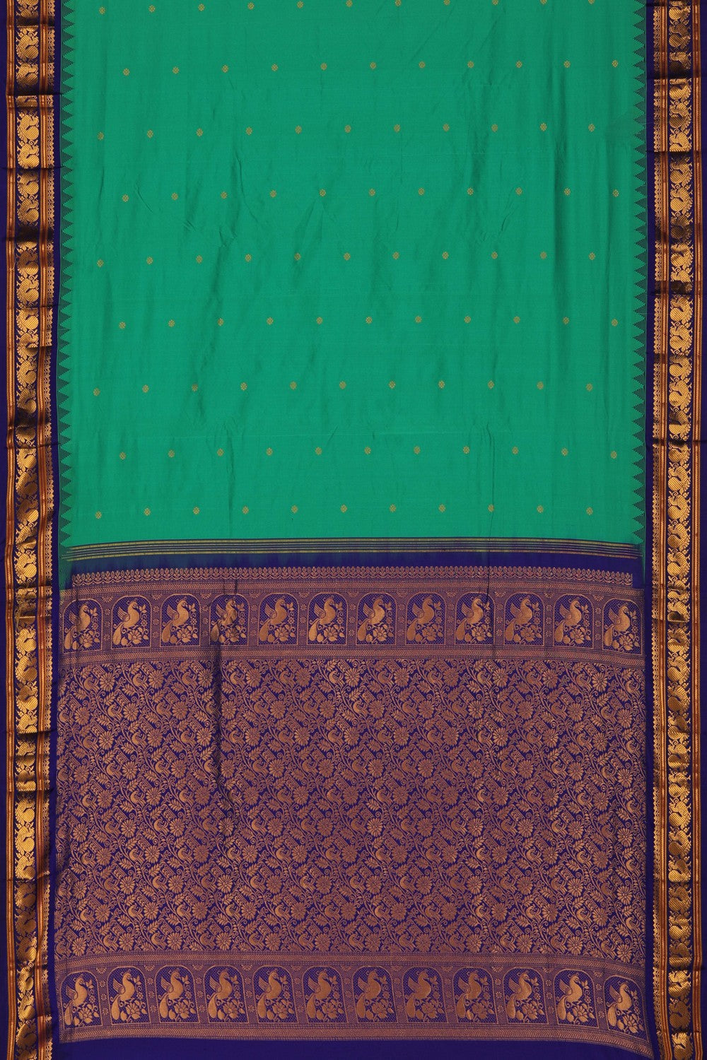 Image of Narayanpet Silk Sea Green Saree